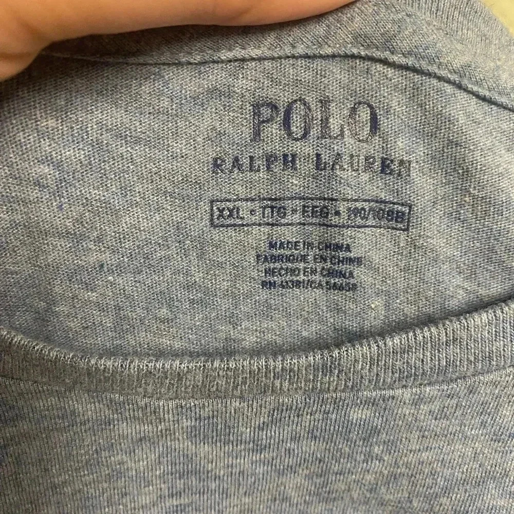 Polo Ralph Lauren Long Sleeve T Shirt Mens Size XXL Heather Blue Soft Cotton